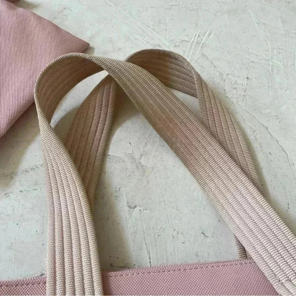 Lacoste PVC Tote Bag Baby Pink Canvas Handles Y2K Shoulder Bag Matching Wallet - Picture 10 of 16